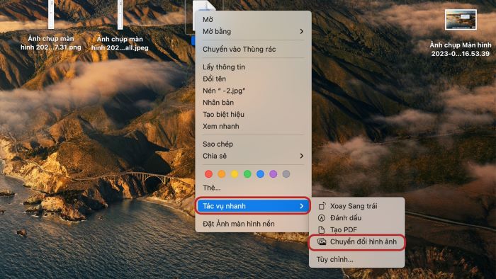 “Tác vụ nhanh” > “Chuyển đổi hình ảnh”
