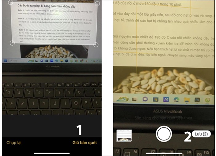 “Giữ bản quét” > “Lưu”