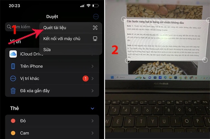 Chọn “Quét tài liệu”