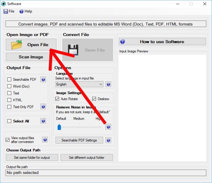 Chọn “Open File”
