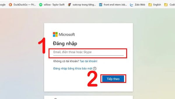 cách đăng nhập tài khoản microsoft trên laptop