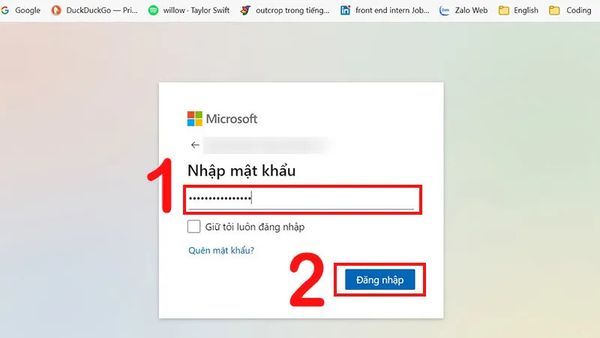 cách đăng nhập tài khoản microsoft trên laptop