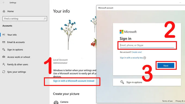 cách đăng nhập tài khoản microsoft trên laptop