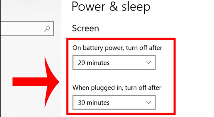 cài đặt thời gian tắt