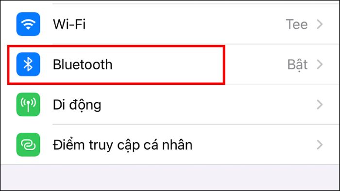 Vào “Cài đặt” > chọn “Bluetooth”
