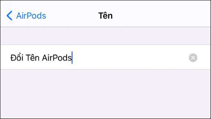 Nhập tên Airpod > chọn “Xong”