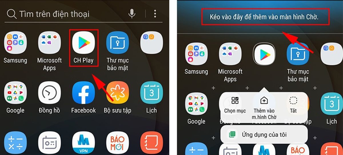 Hướng dẫn cách thêm ứng dụng vào màn hình chính trên điện thoại Android