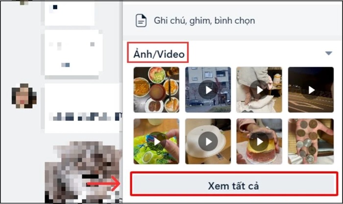 Chọn “Xem tất cả” ảnh và video