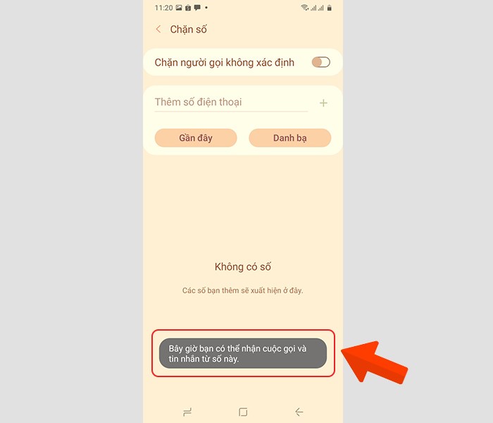 Bỏ chặn thành công