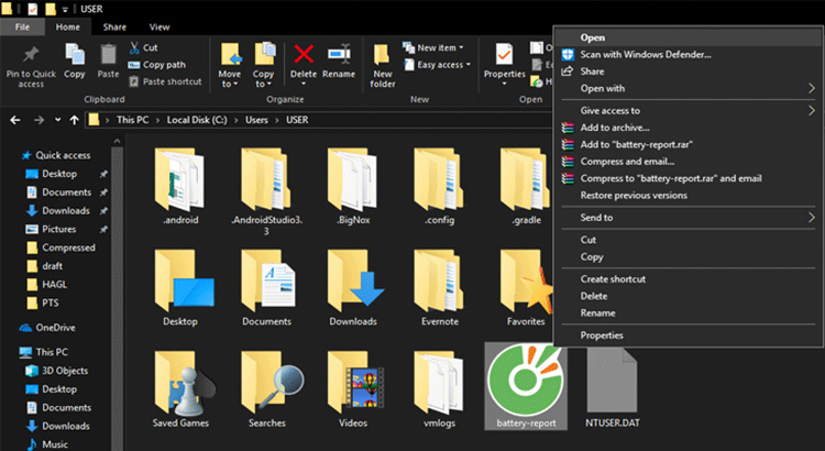 cách kiểm tra độ chai pin laptop win 10