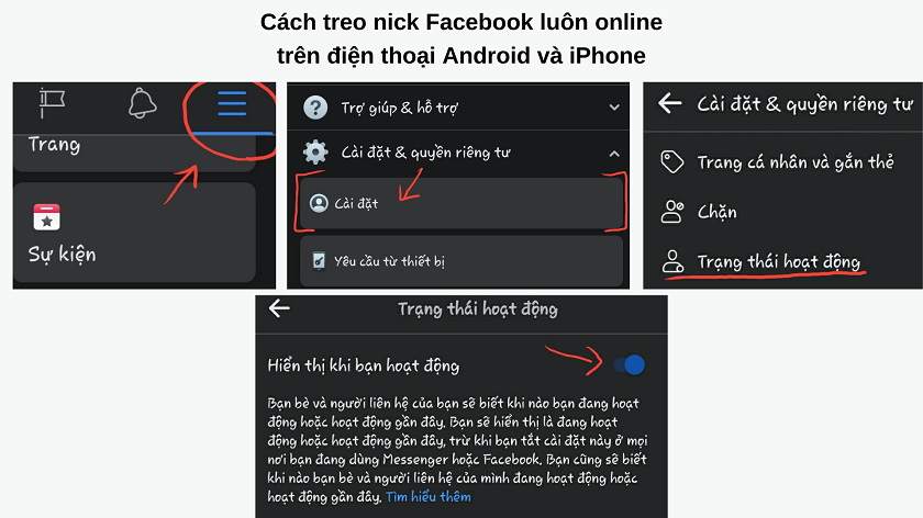Cách treo acc Facebook trên điện thoại Android