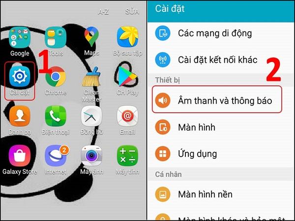 Cài đặt âm thanh điện thoại