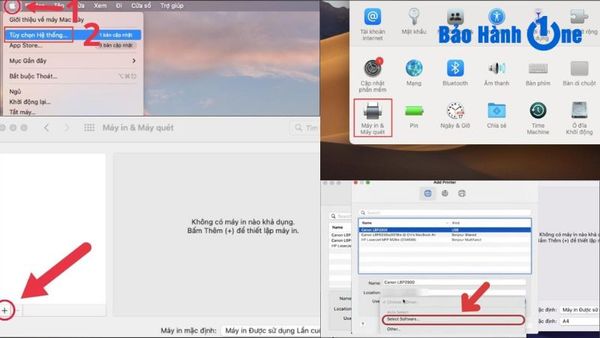 Cài đặt máy in cho Mac