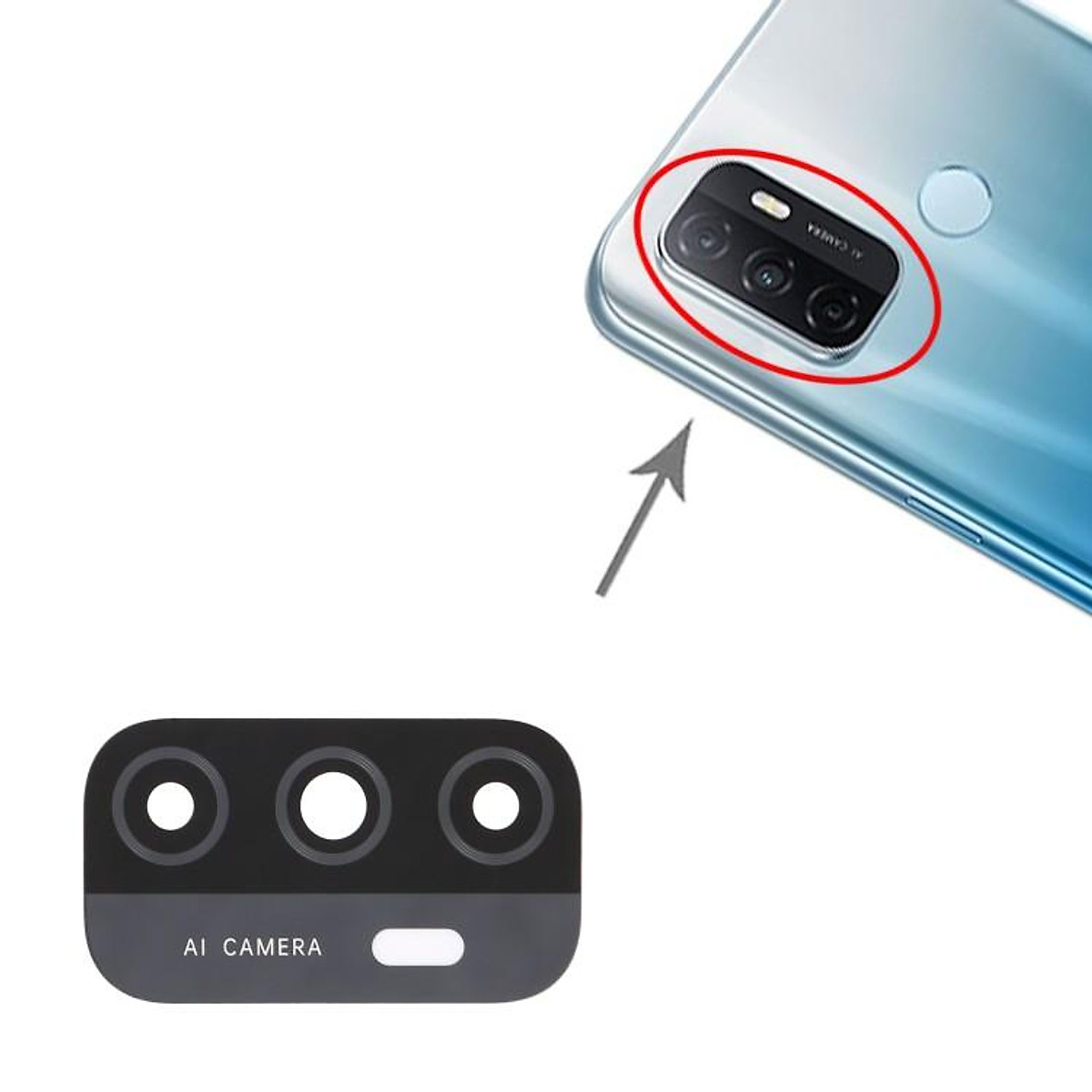 Mặt Kính Camera Oppo A53 giúp bảo vệ camera