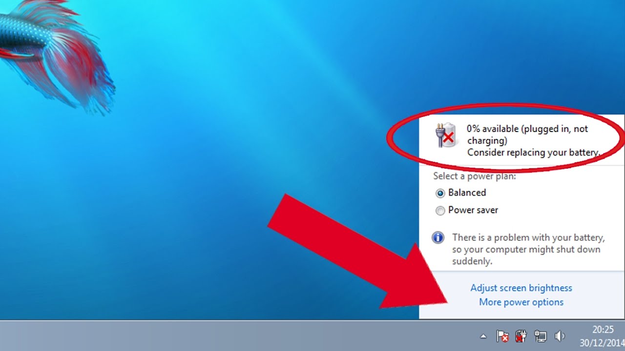 Cảnh báo thay pin từ Windows