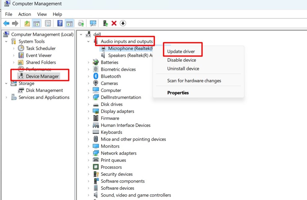 Cập nhật Driver âm thanh