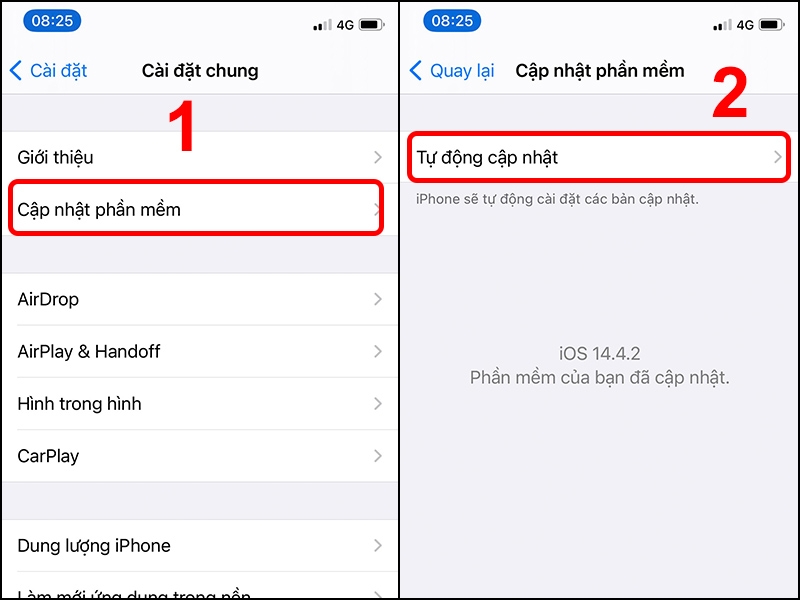 Cập nhập phiên bản iOS mới nhất