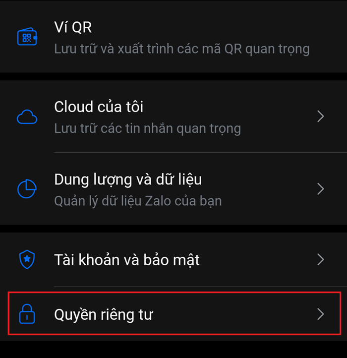 Nhấn vào biểu tượng hình ổ khóa ở cuối màn hình