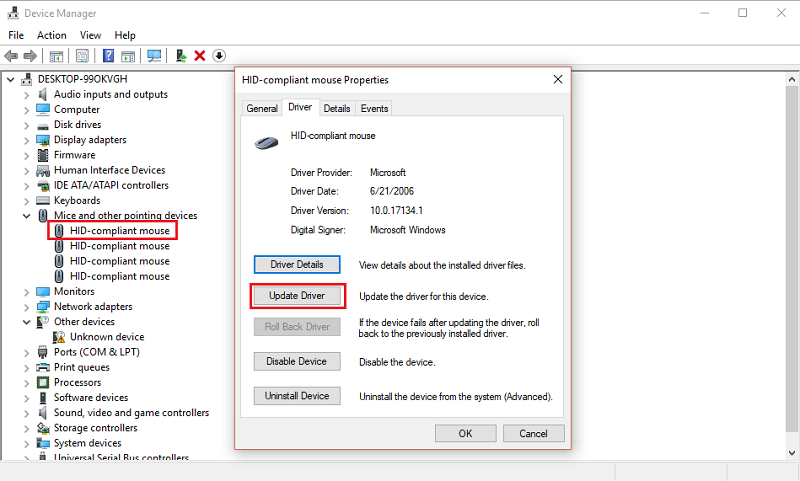 lỗi chuột không di chuyển được