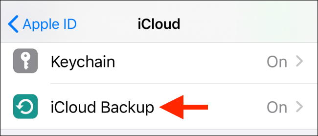 Nhấn chọn Sao lưu iCloud