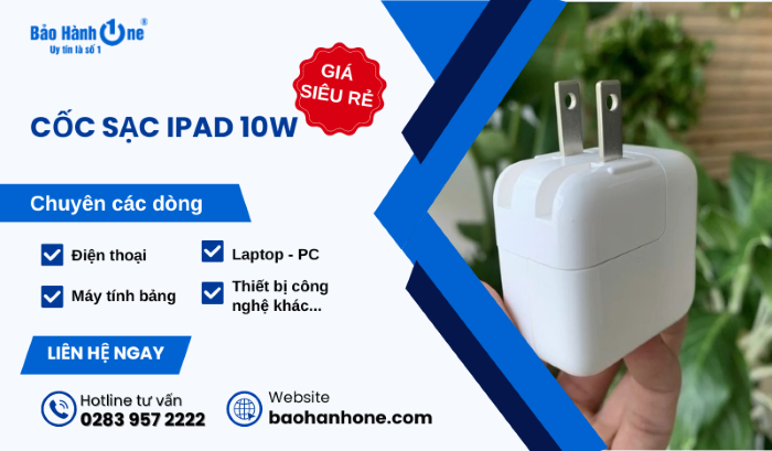 Cốc Sạc iPad 10W chính hãng tại Bảo Hành One