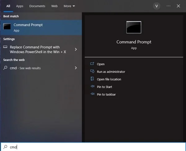 Sử dụng Command Prompt