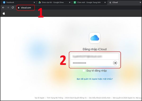 Truy cập iCloud để định vị iPhone
