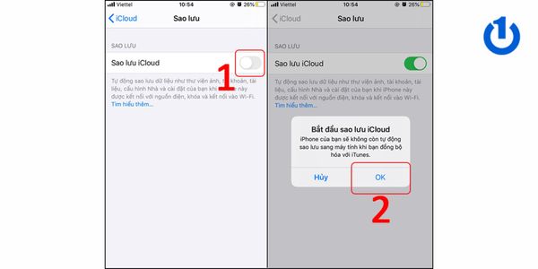 Hoàn thành sao lưu dữ liệu trên iPhone