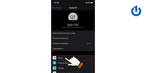 Vào iCloud để tiếp tục