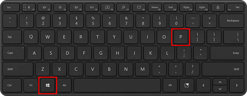 Nhấn Windows+P
