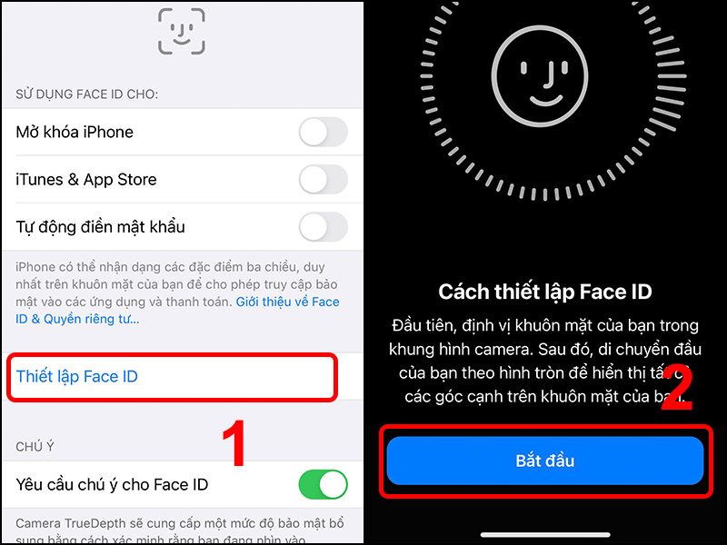 Đặt lại Face ID