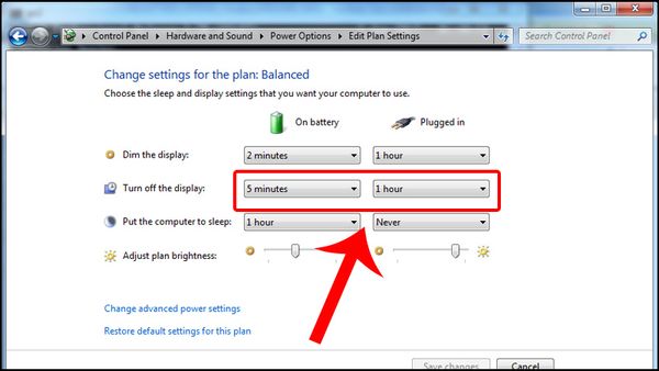 cách cài đặt thời gian sáng màn hình laptop