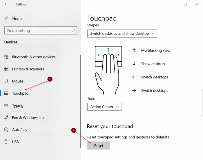 Điều chỉnh cài đặt Touchpad trên Windows