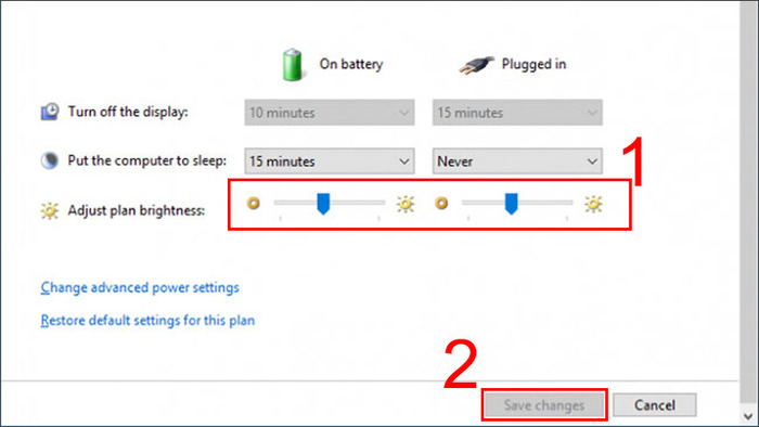 điều chỉnh độ sáng tự động khi cắm sạc