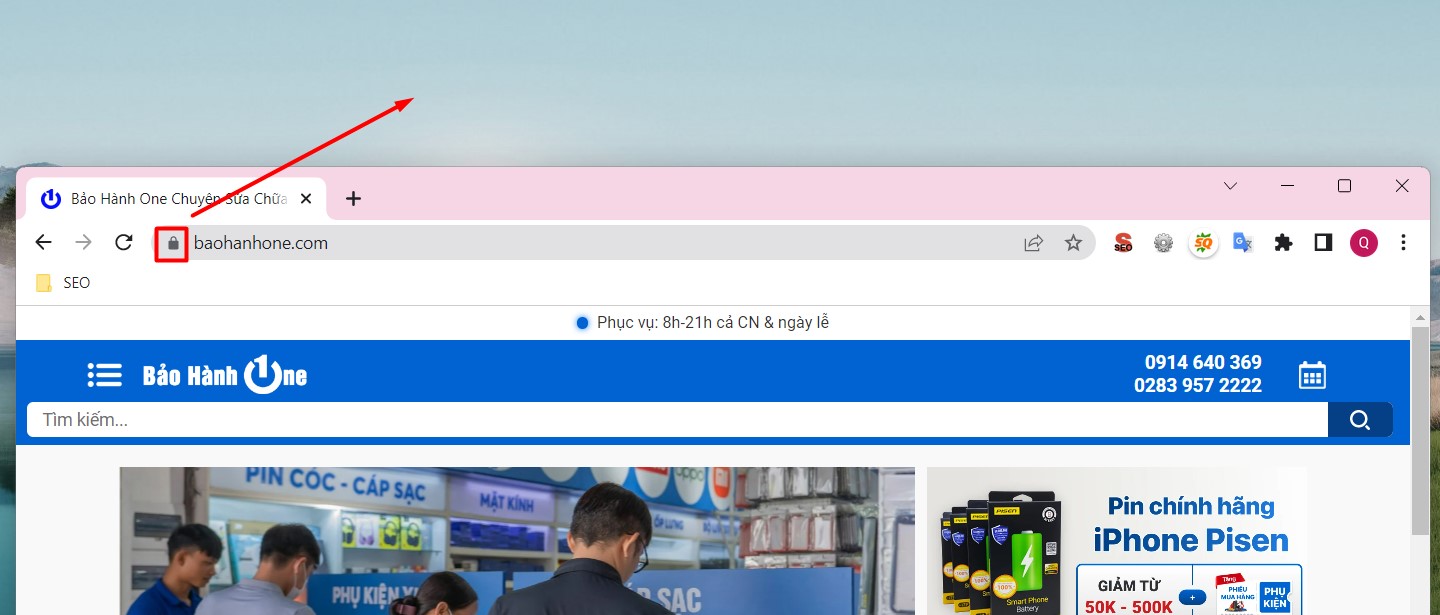 Thêm website vào màn hình chính