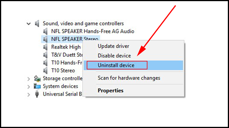 Gỡ bỏ Driver âm thanh