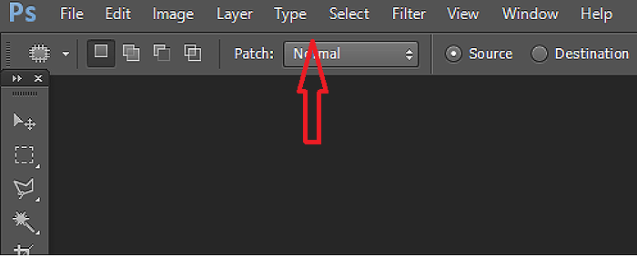 Thanh menu của Photoshop