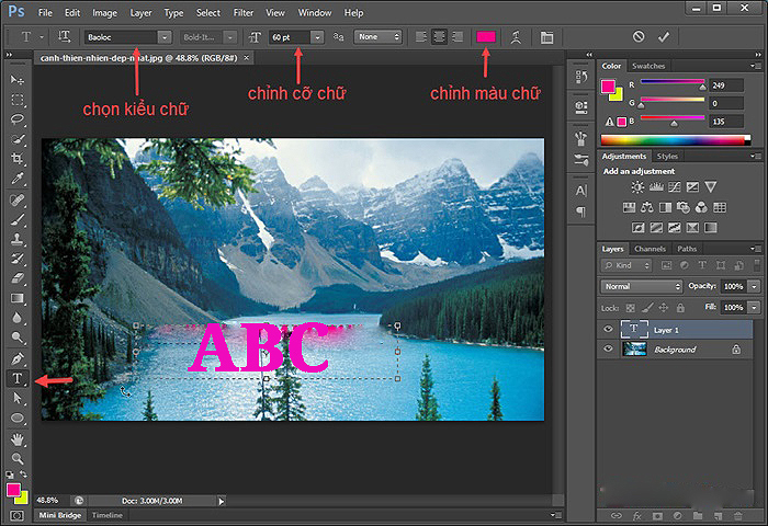 Chèn chữ vào ảnh