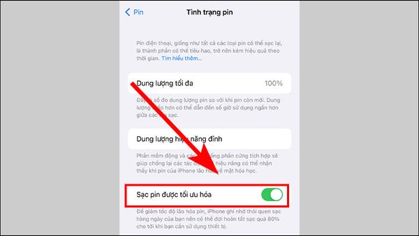 iphone sạc đến 80 lên pin chậm