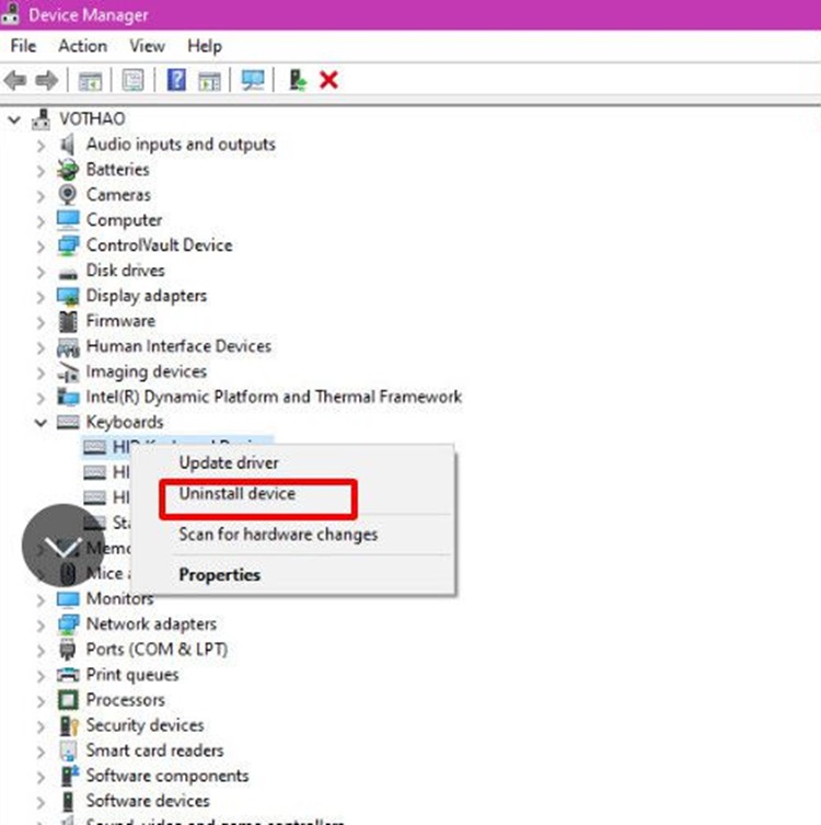 Cách khóa bàn phím laptop Dell inspiron 15