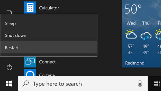 Khởi động lại máy tính để khắc phục vấn đề