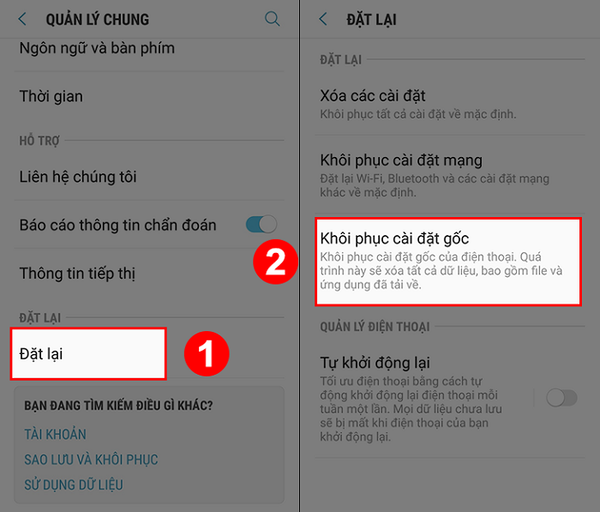 Khôi phục cài đặt gốc Android đơn giản