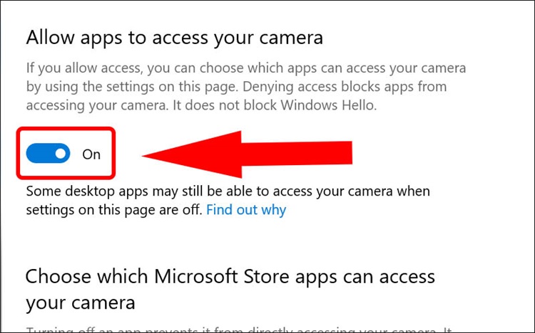 không mở được camera laptop