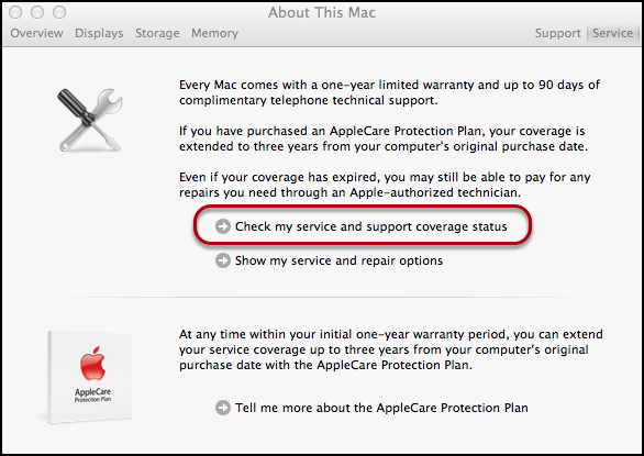Kiểm tra thời gian bảo hành trên Macbook
