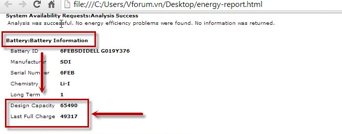 Cách kiểm tra độ chai pin trên laptop