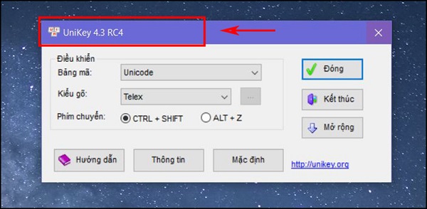 Kiểm tra phiên bản mới nhất của Unikey