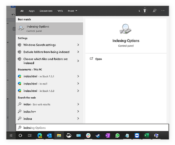 Lập chỉ mục Windows Search