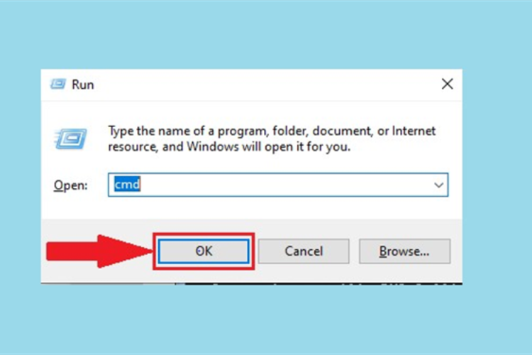 Mở Command Prompt (cmd)