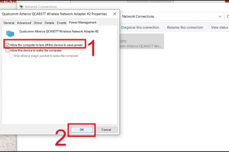 Bỏ chọn Allow the computer...