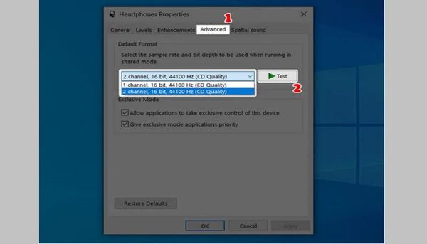 laptop không nhận loa ngoài win 10